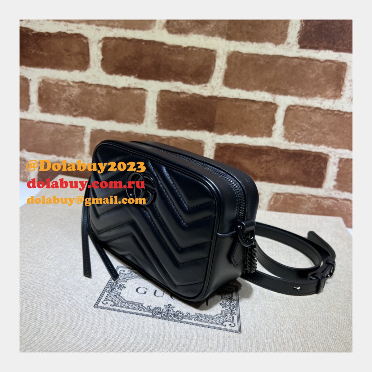 designer G*u*i luxury camera 634936 gg marmont mini shoulder black bag