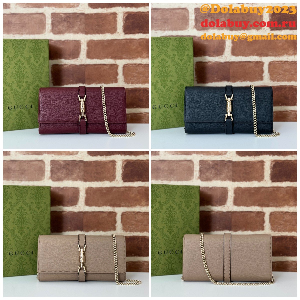 replica 652681 jackie 1961 chain wallet G*u*i aaa+ bag