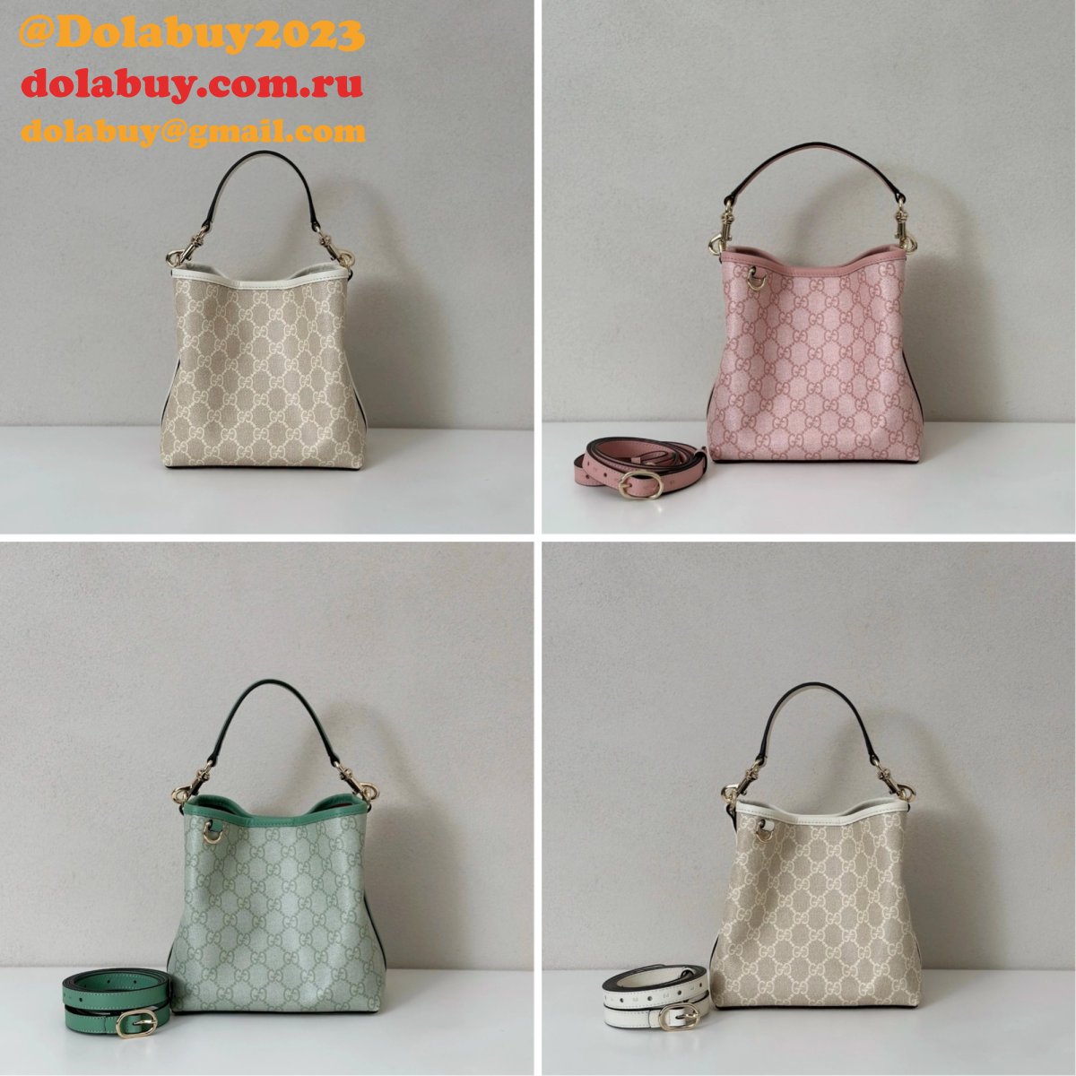 G*u*i shop the gg emblem mini bucket 1:1 mirror 815118 bag