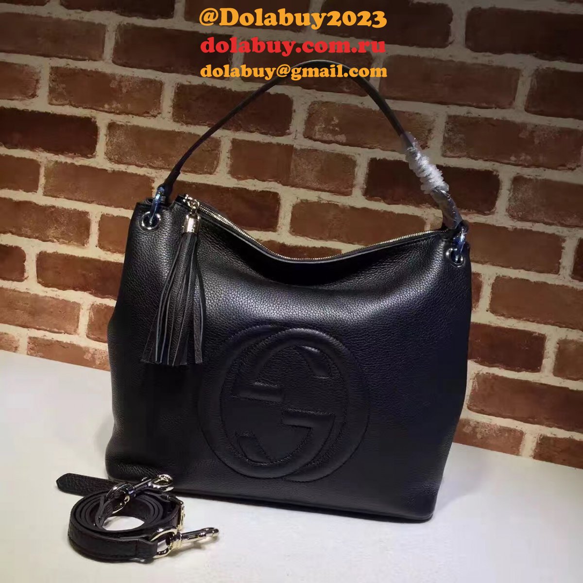 replica G*u*i luxury shoulder soho leather hobo 408825 bag