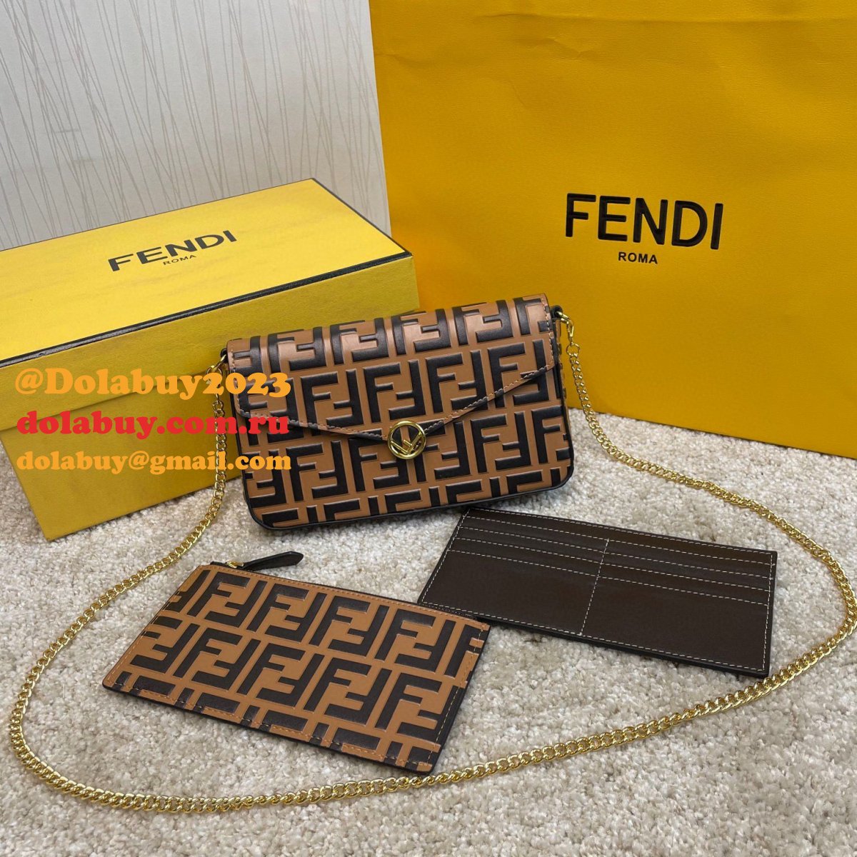 F**di best fashion 212200 maca embossing apricot bags
