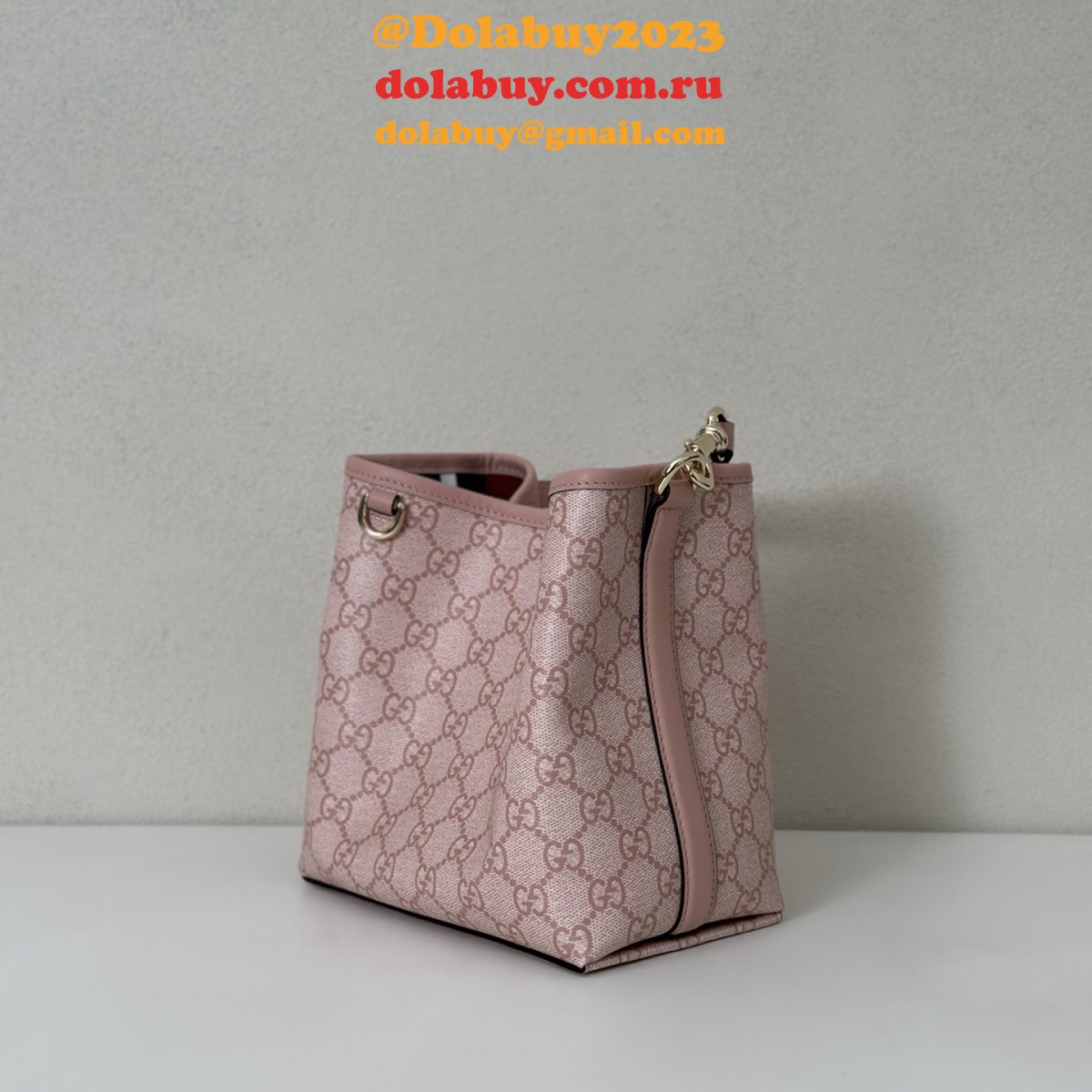 G*u*i shop the gg emblem mini bucket 1:1 mirror 815118 bag