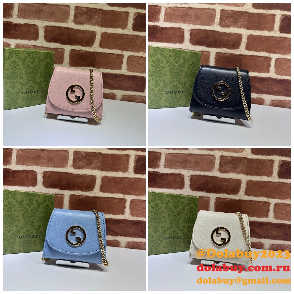 G*u*i fake blondie compact chain wallet top quality 725219 bag