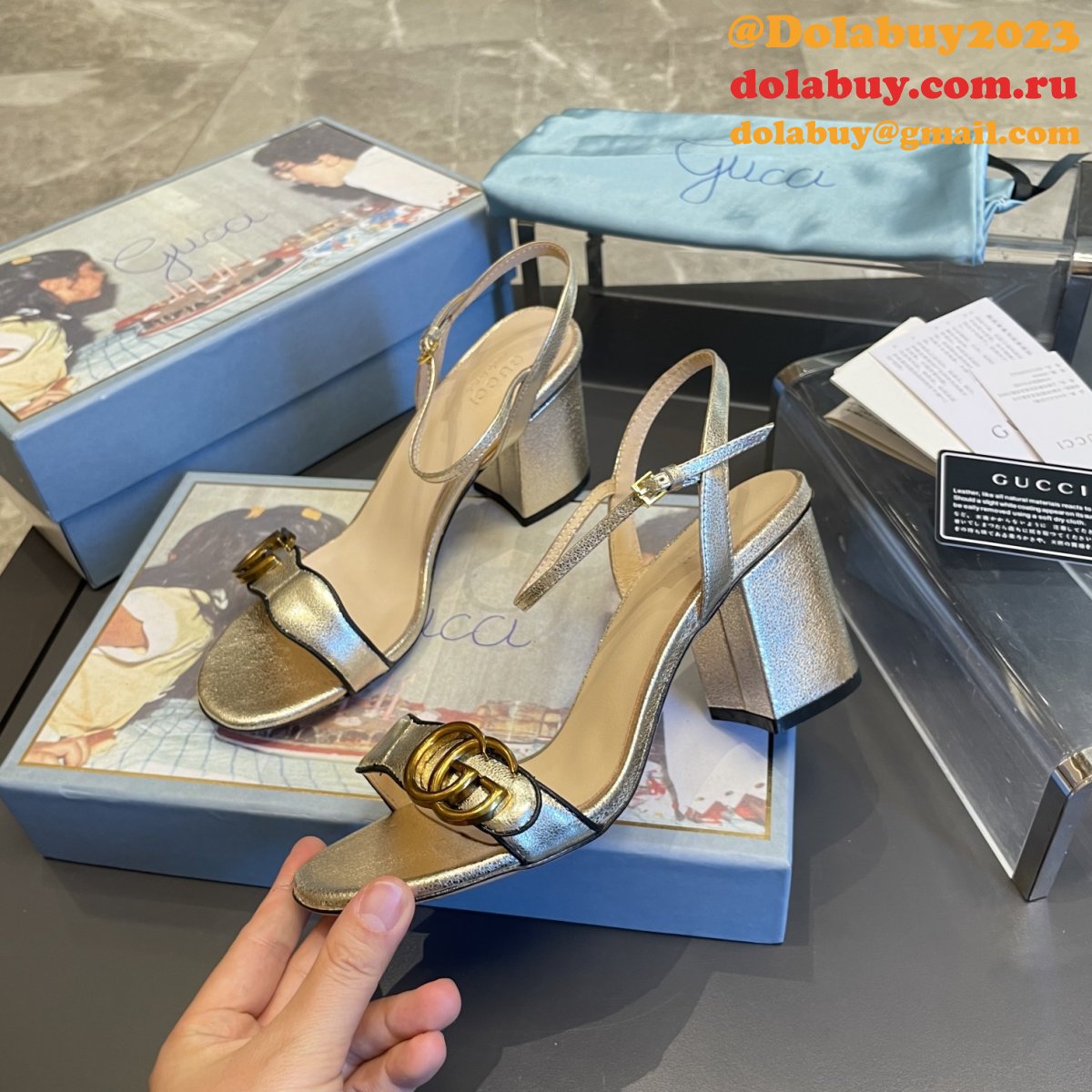 replica G*u*i wholesale classic high heel sandals shoes