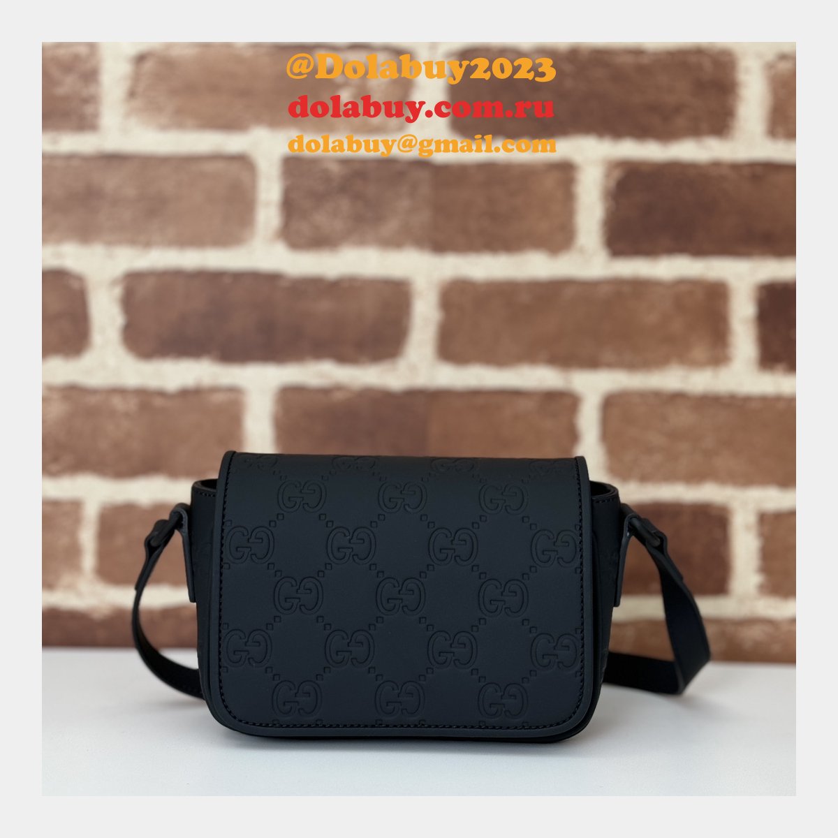 designer G*u*i gg rubber-effect super 794062 black knockoff bag