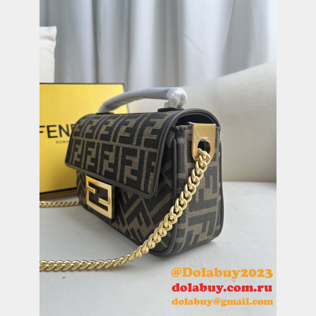 best F**di iconic baguette ff logo luxury handbag