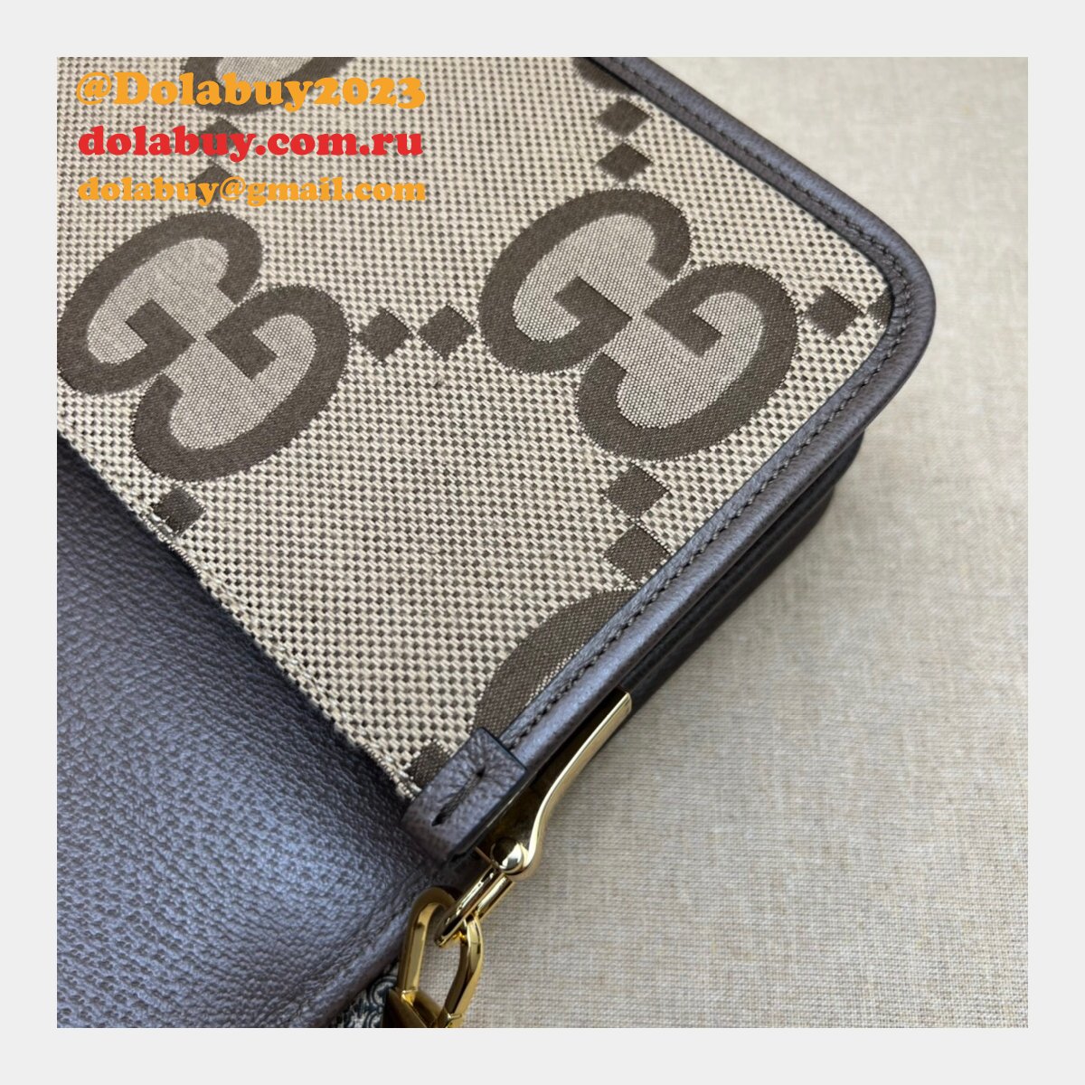 G*u*i high quality replica jumbo gg canvas shoulder 699438 bag