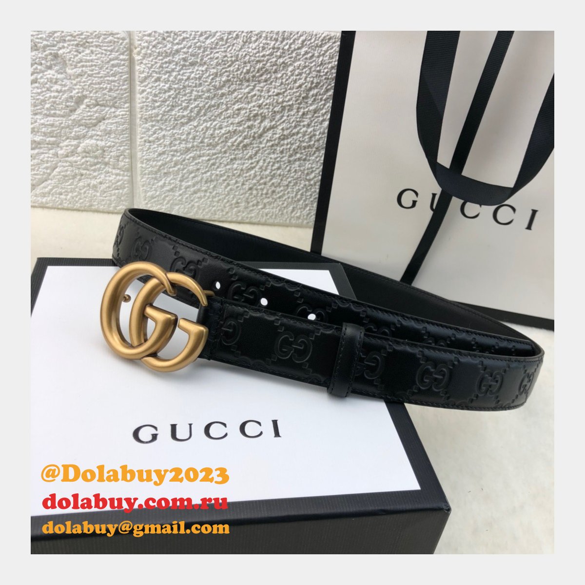 copy G*u*i perfect leather 7 star 3.0cm belts black