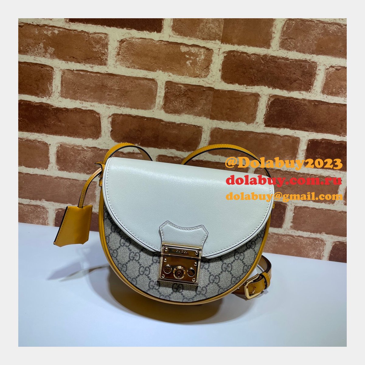 replica designer G*u*i 644524 white padlock small shoulder bag