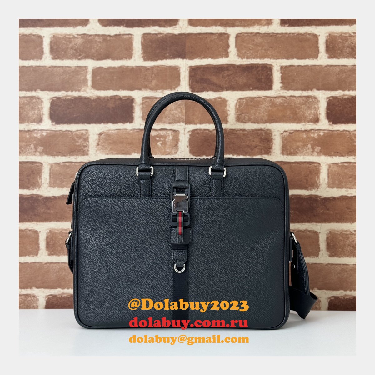 G*u*i copy business mens medium briefcase web black 816757 bag