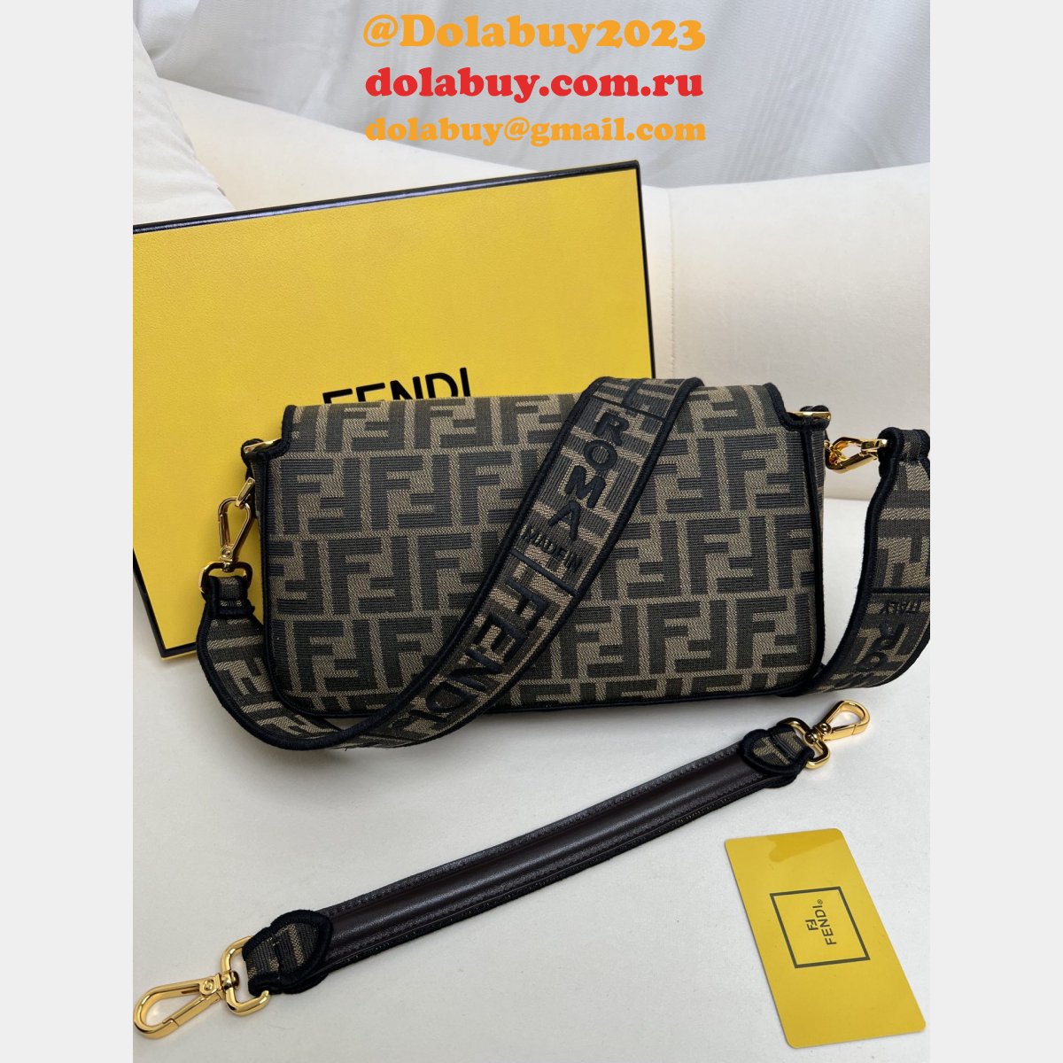 luxury F**di cheap medium iconic baguette handbag