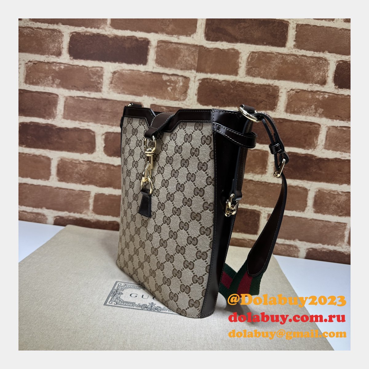 G*u*i 7 star 782911 original bucket shoulder fake bag