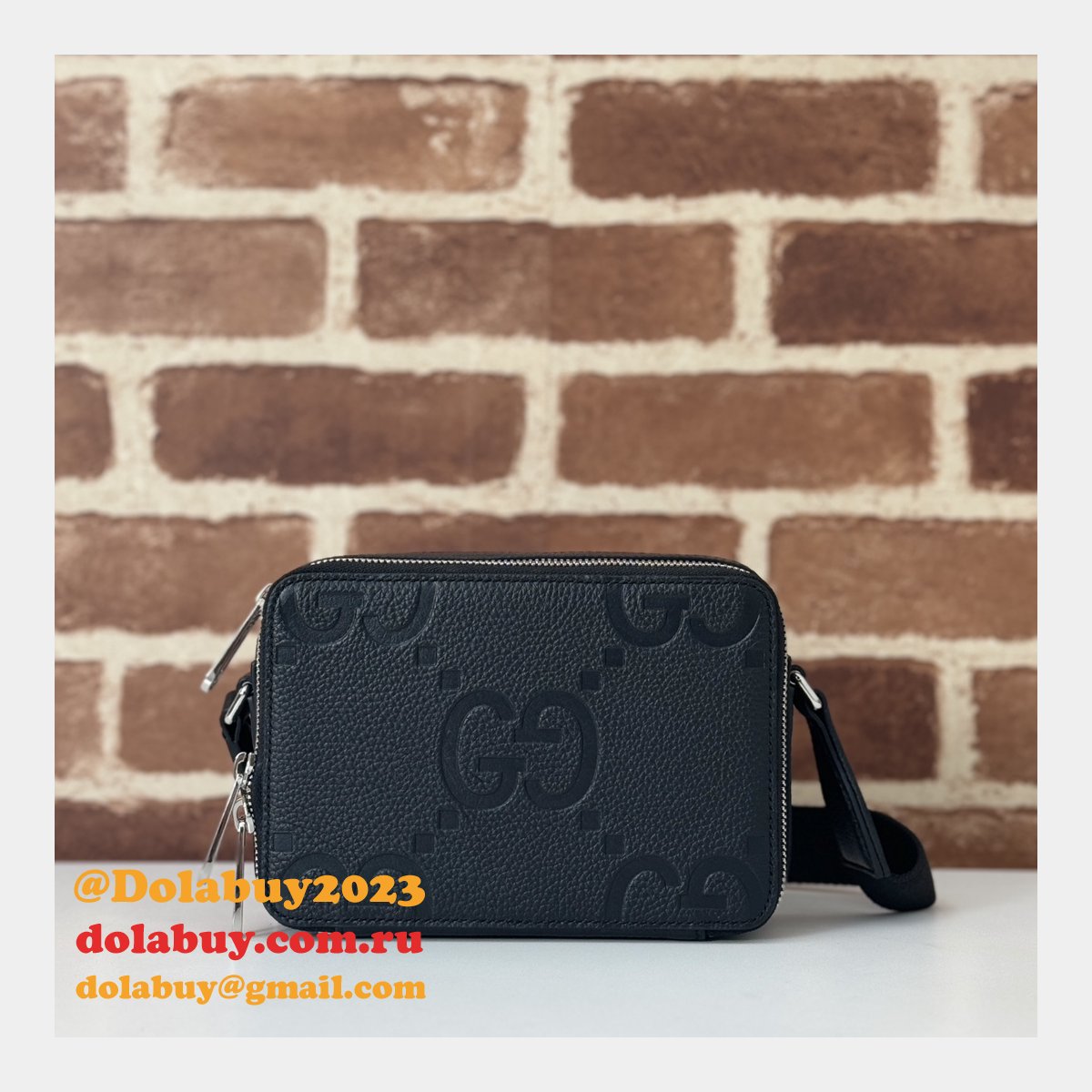 knockoff G*u*i 816958 fashion jumbo gg super black bag