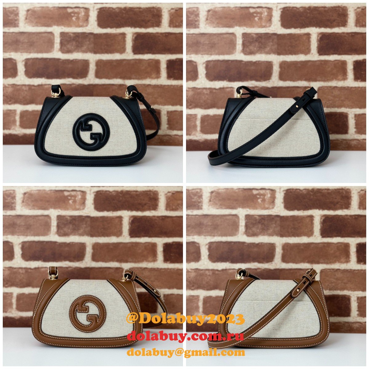 G*u*i blondie knockoff 815700 shoulder natural canvas bag