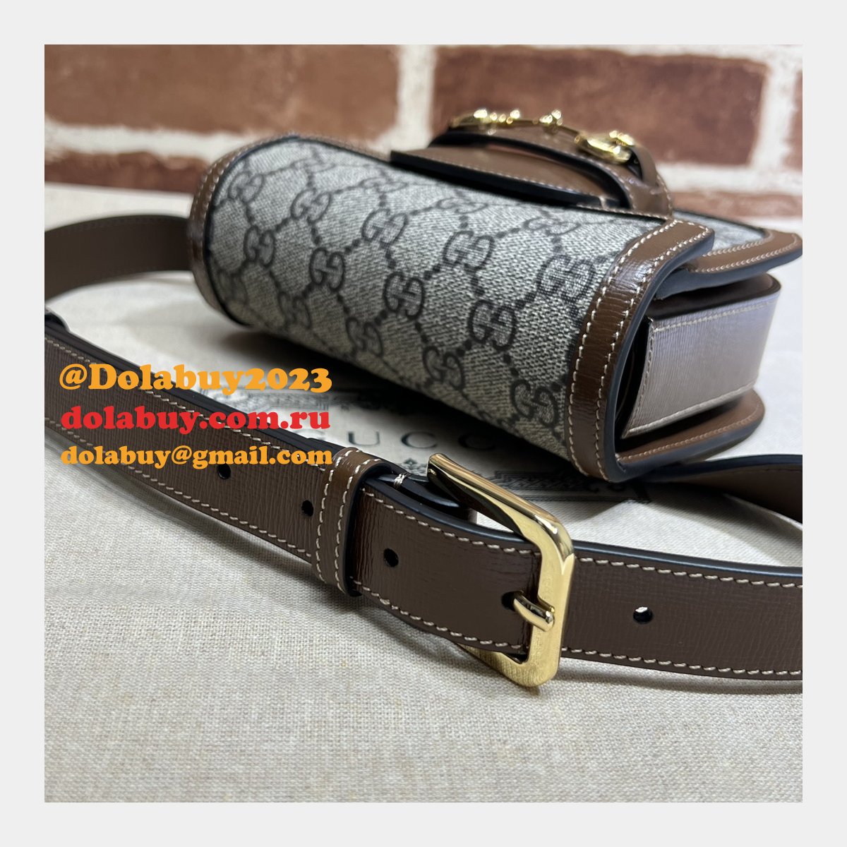 G*u*i duplicate horsebit 1955 rounded belt 760198 high quality bag