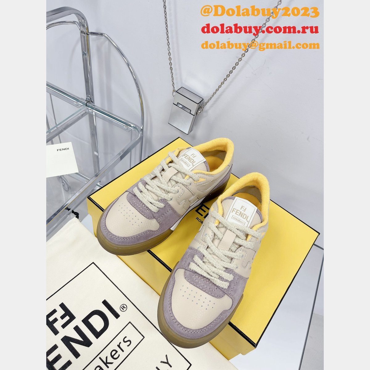 best quality replica F**di match tup f logo shoes and sneaker