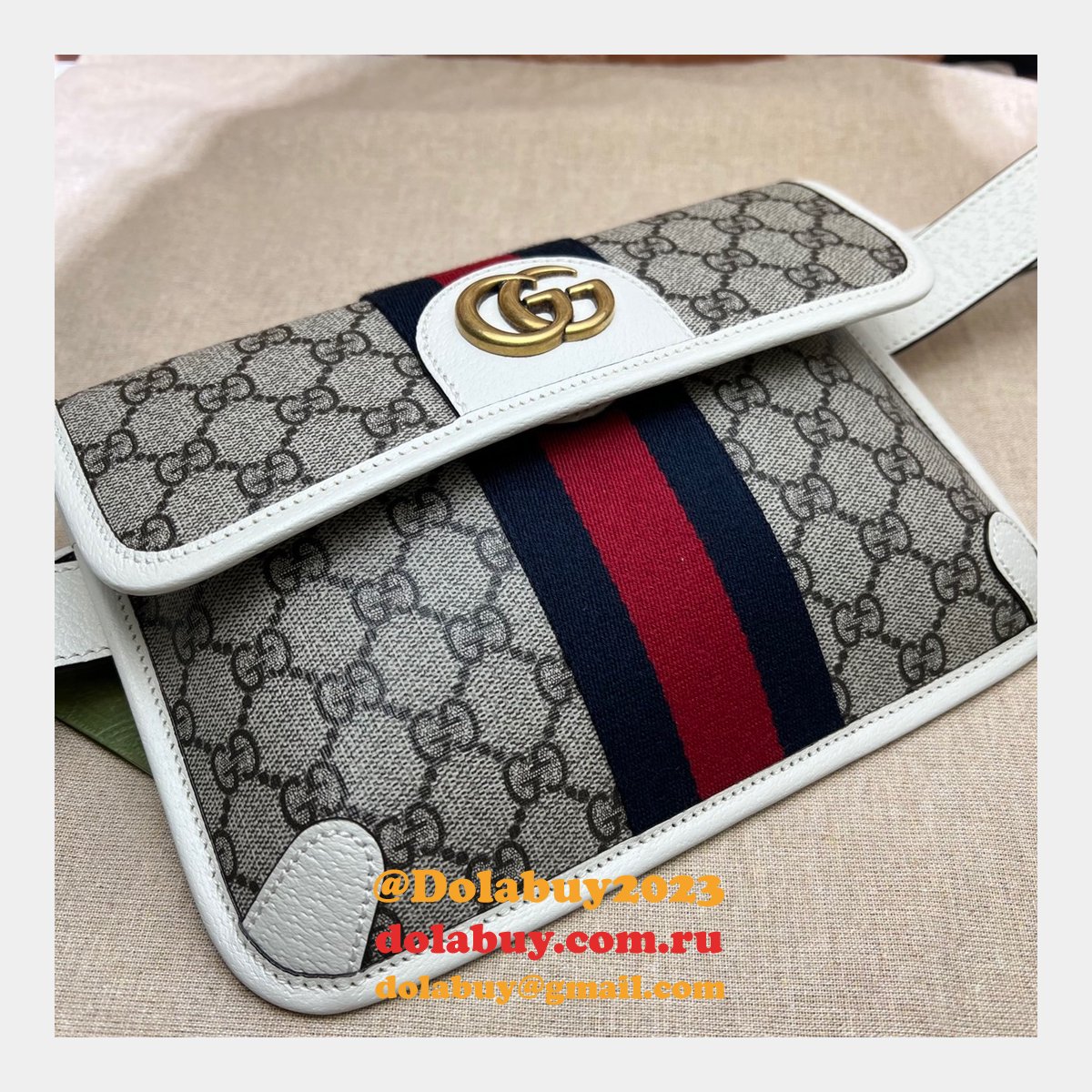 best quality G*u*i replica ophidia belt bag 674081 gg supreme canvas