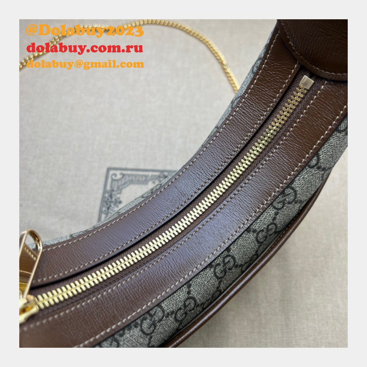 G*u*i replica designer interlocking g half-moon-shaped 726843 bag