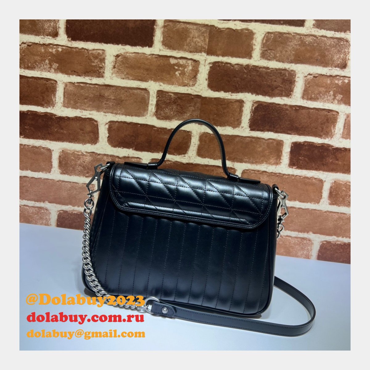 designer replica G*u*i replicas gg marmont small top handle 498110 bag