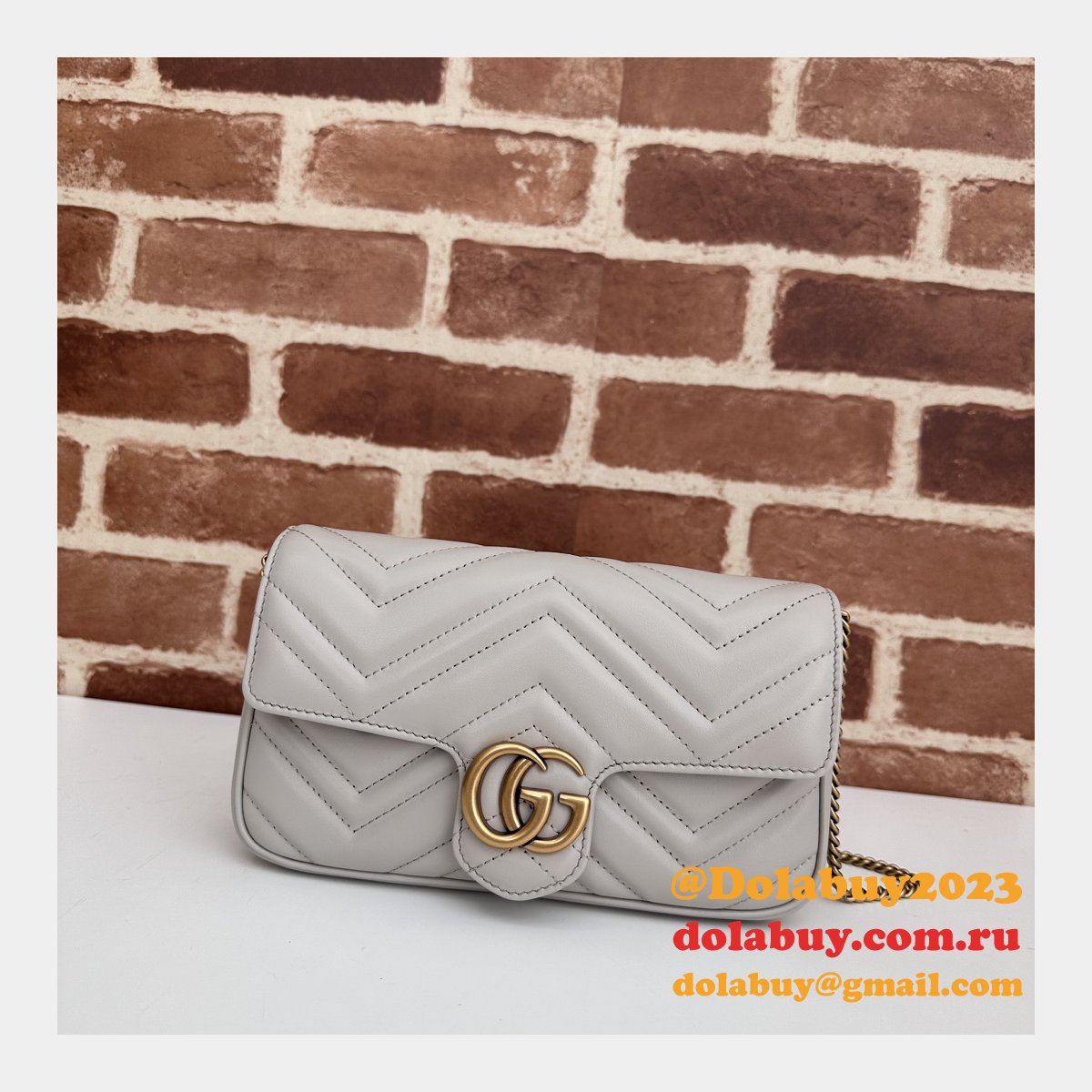 designer crossbody G*u*i copy 751526 gg marmont light-grey bag