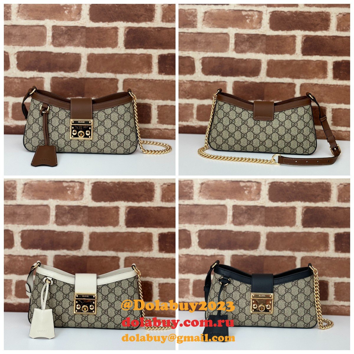 G*u*i best quality replicas 811705 padlock shoulder bag