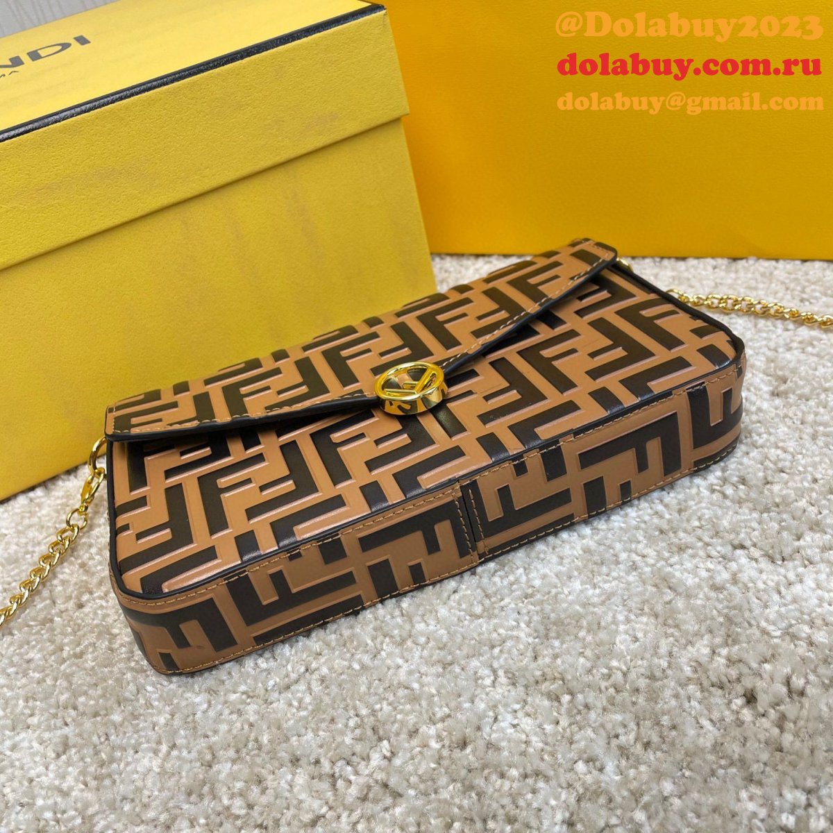 F**di best fashion 212200 maca embossing apricot bags