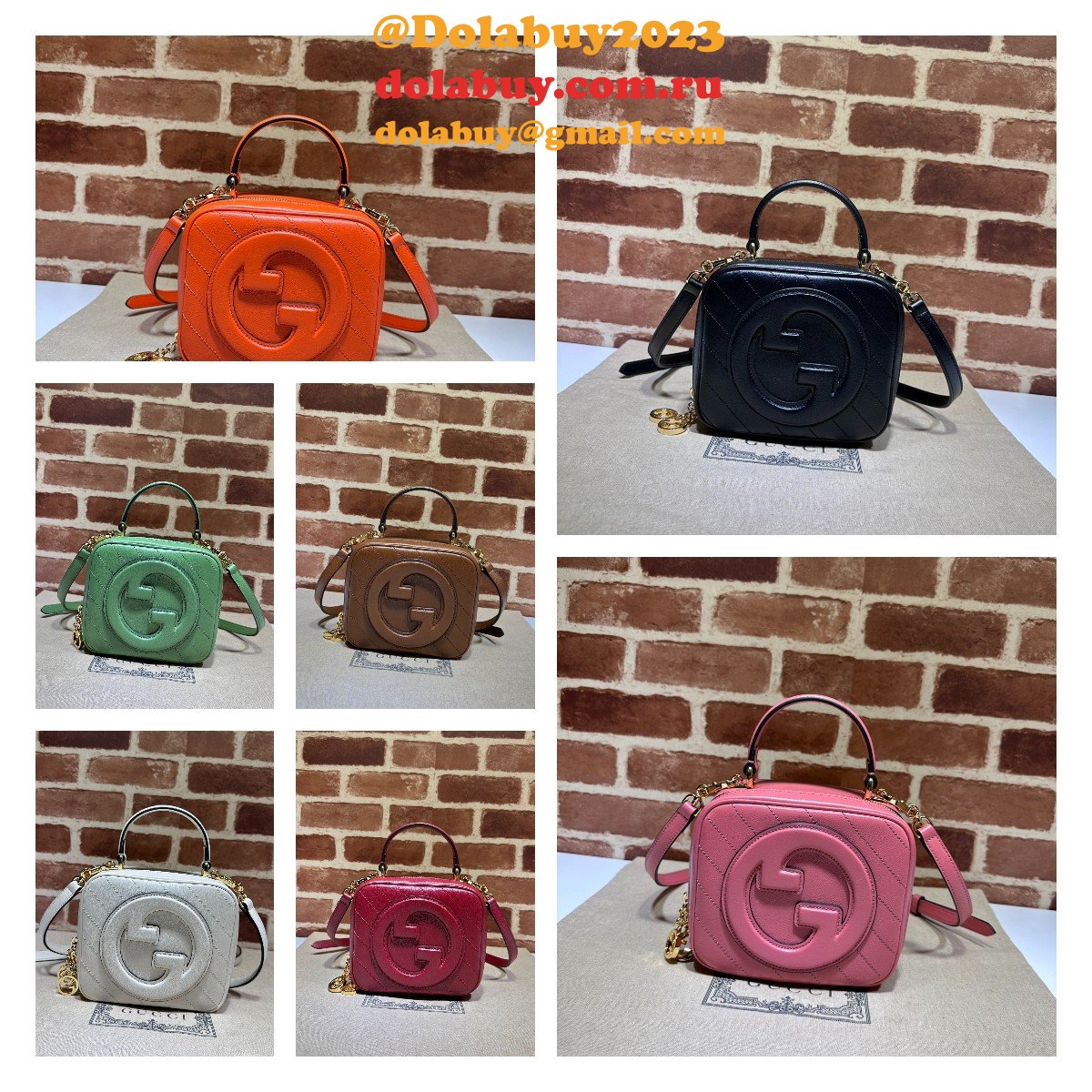 designer G*u*i replica crossbody 744434 blondie top bag