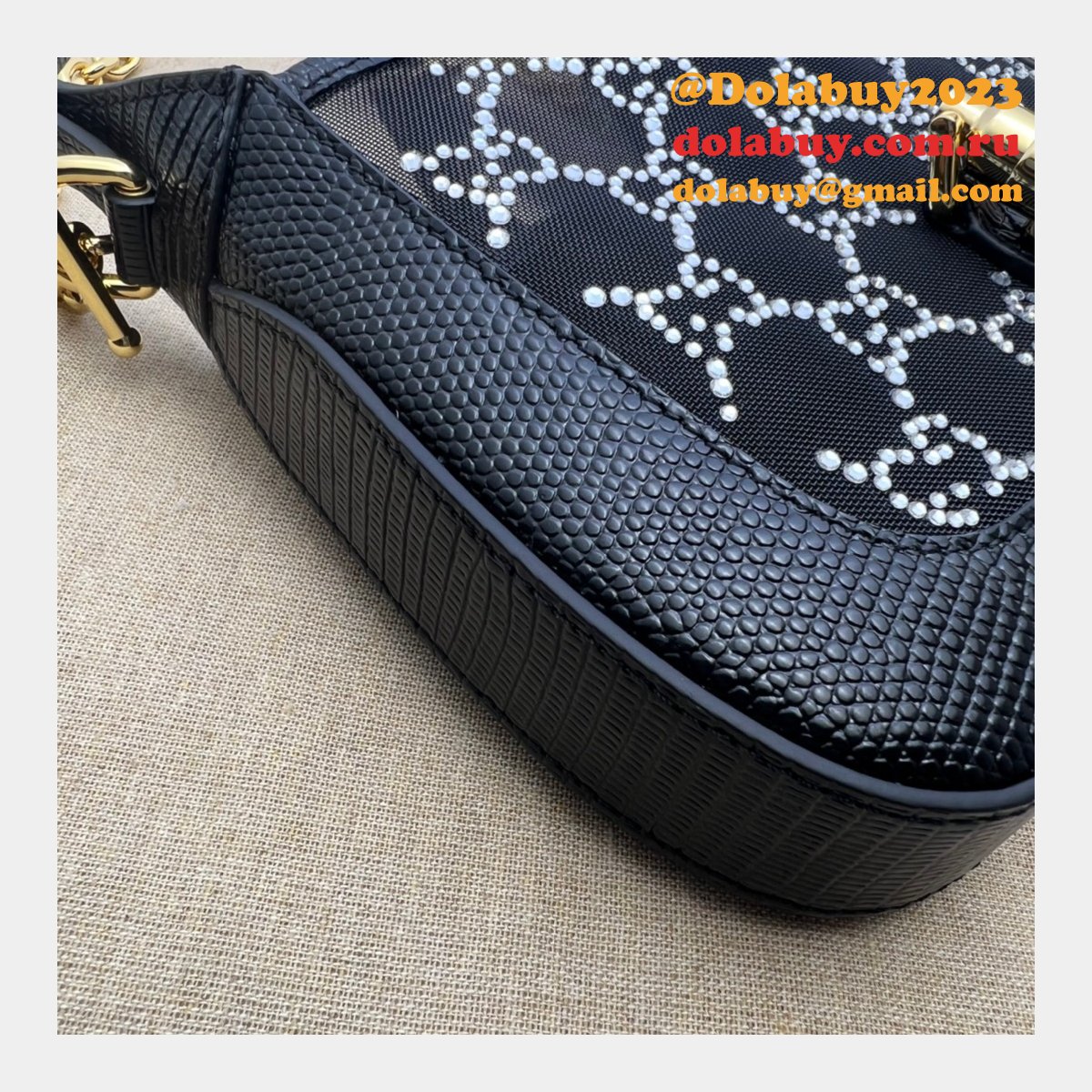 G*u*i luxury designer replica jackie 1961 crystal gg 677027 bag