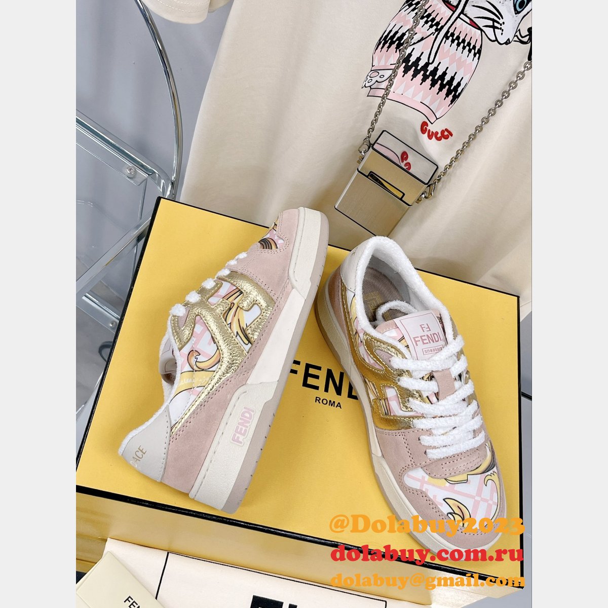 hottest replica F**di x versace match tup f logo shoes