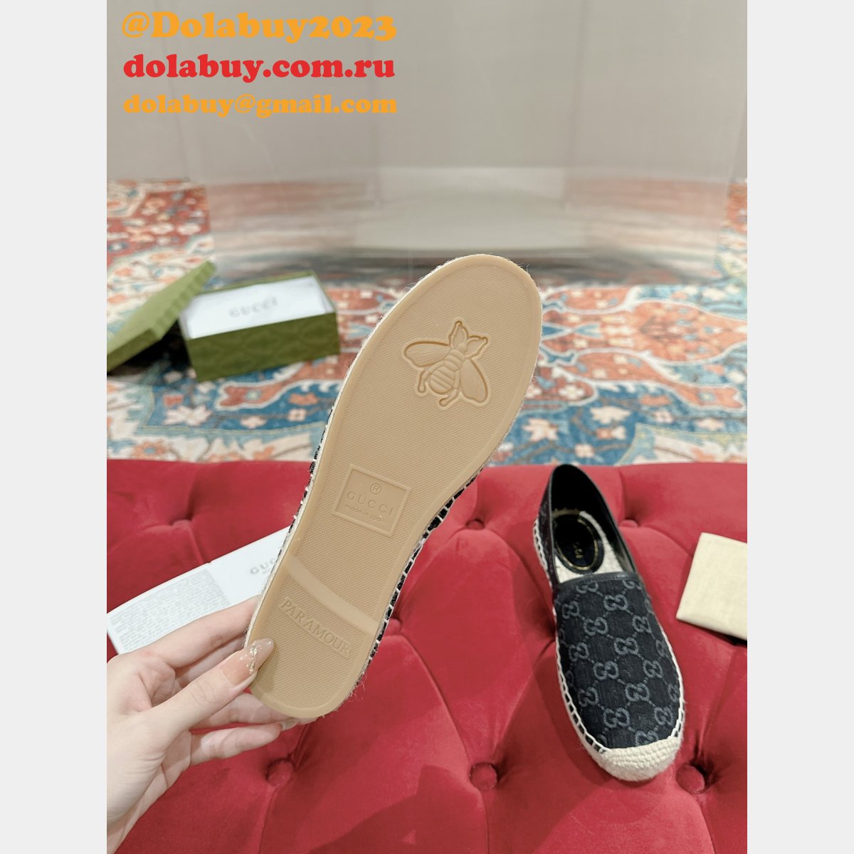 duplicate wholesale G*u*i fashion espadrille