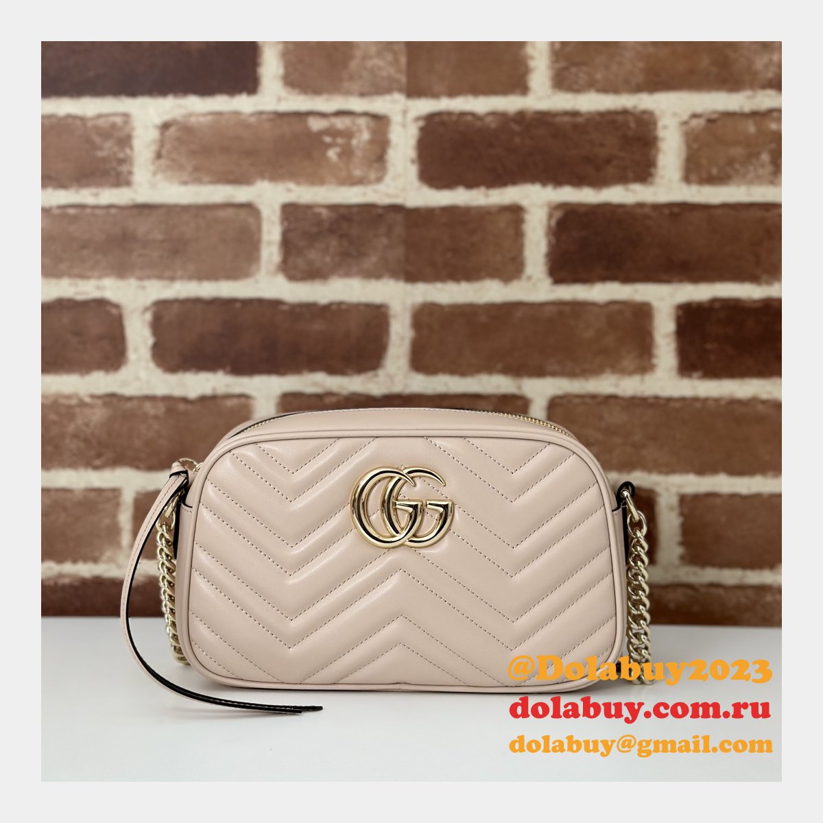 G*u*i replicas gg marmont 447632 pink shoulder best bag