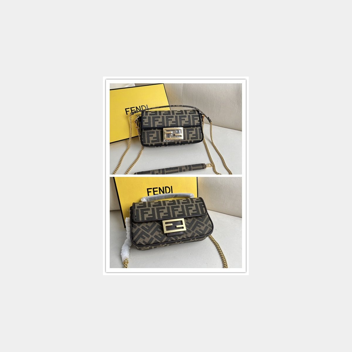 best F**di iconic baguette ff logo luxury handbag
