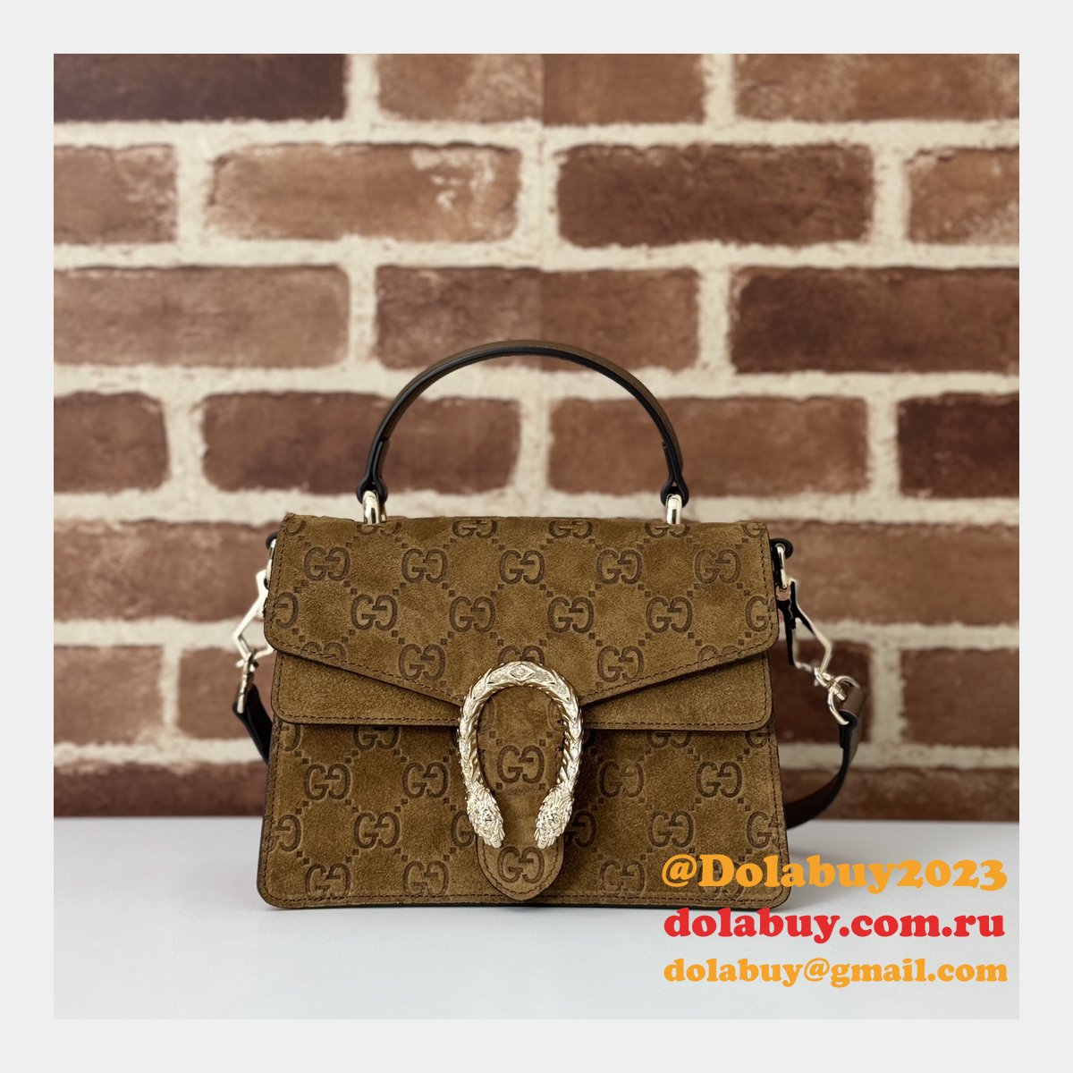 dionysus G*u*i duplicate top handle 813400 brown bag