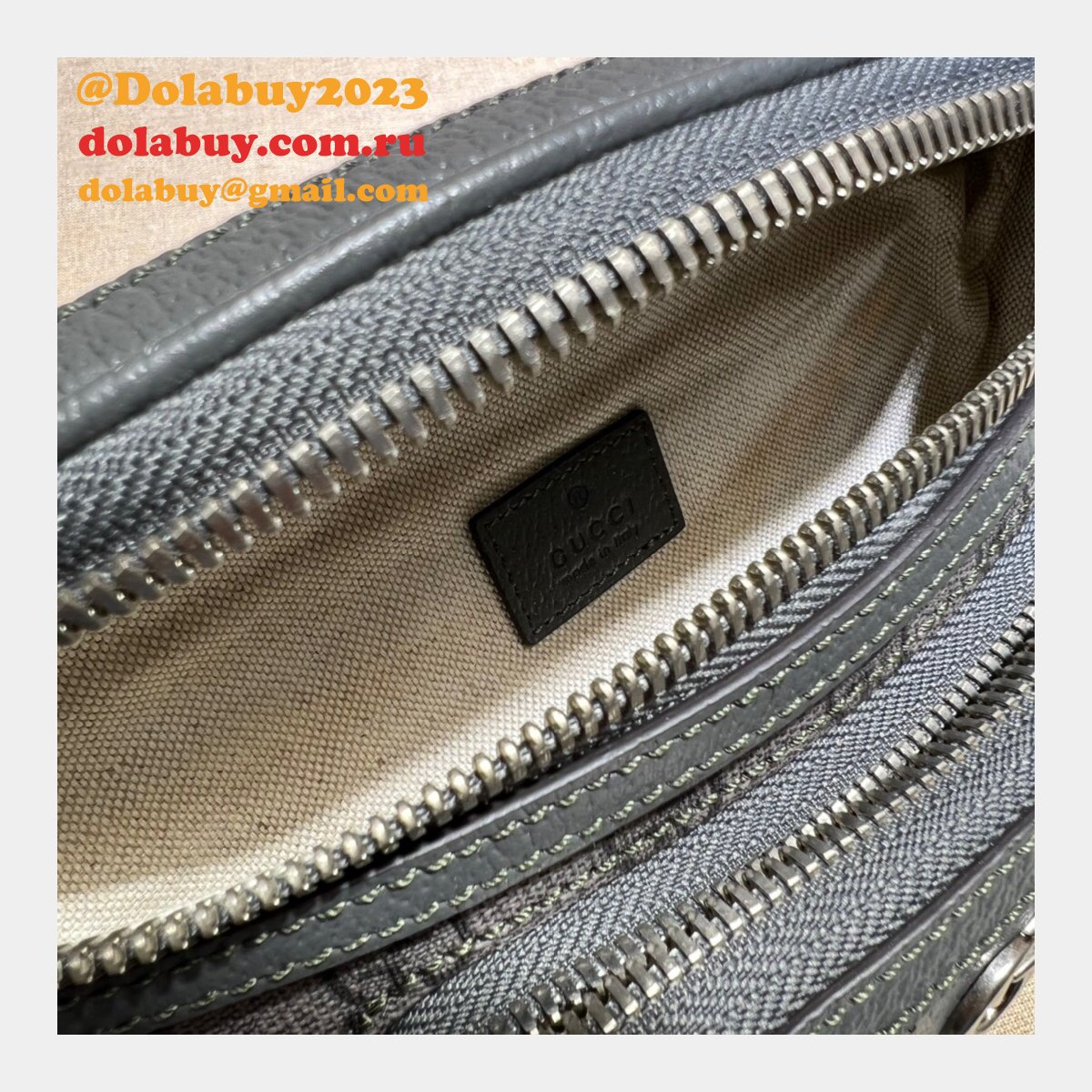 G*u*i replica ophidia aaa+ belt supreme grey 733868 bag