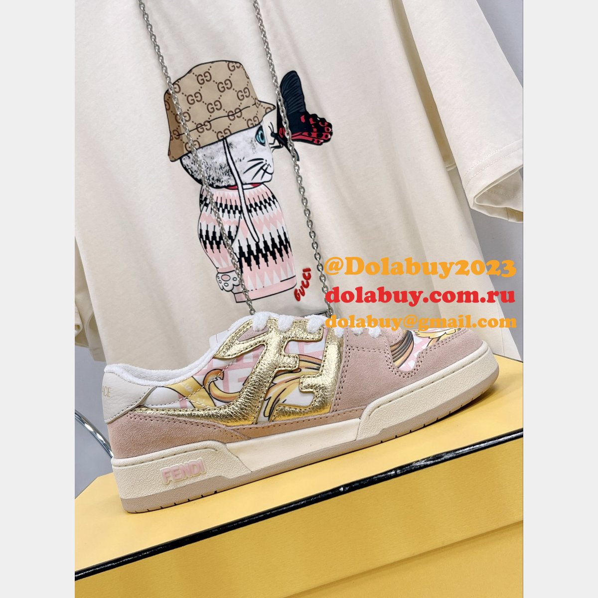 hottest replica F**di x versace match tup f logo shoes
