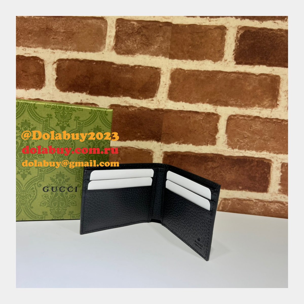 G*u*i fake 708554/700464 wallet folio horsebit black designer bag
