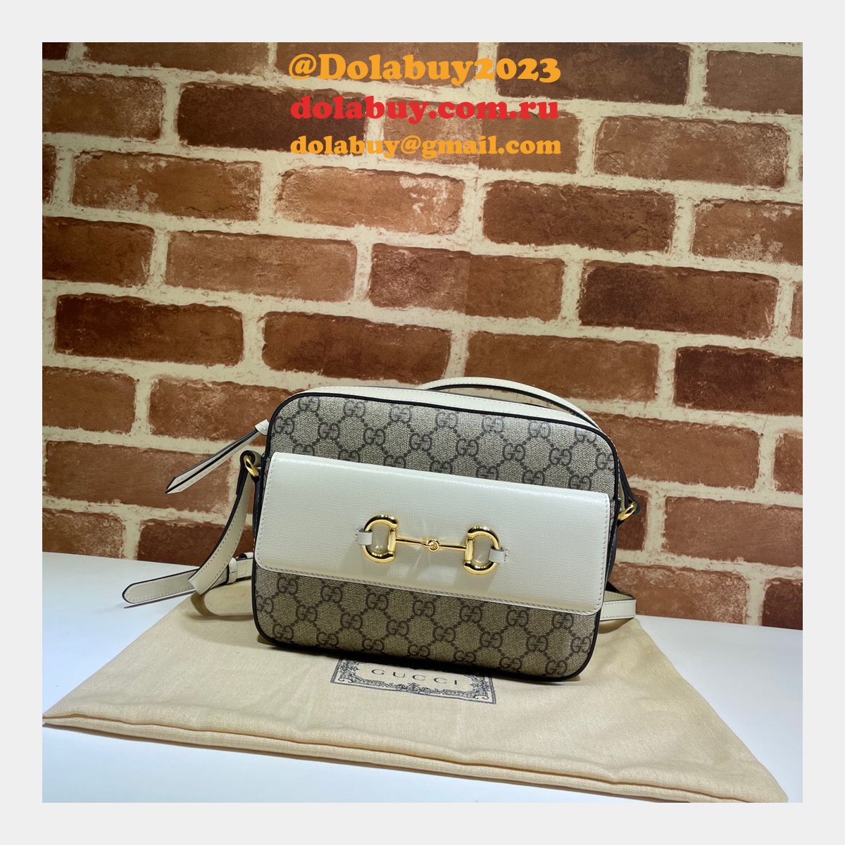 G*u*i replica horsebit 1955 small brown or white leather shoulder 645454 bag