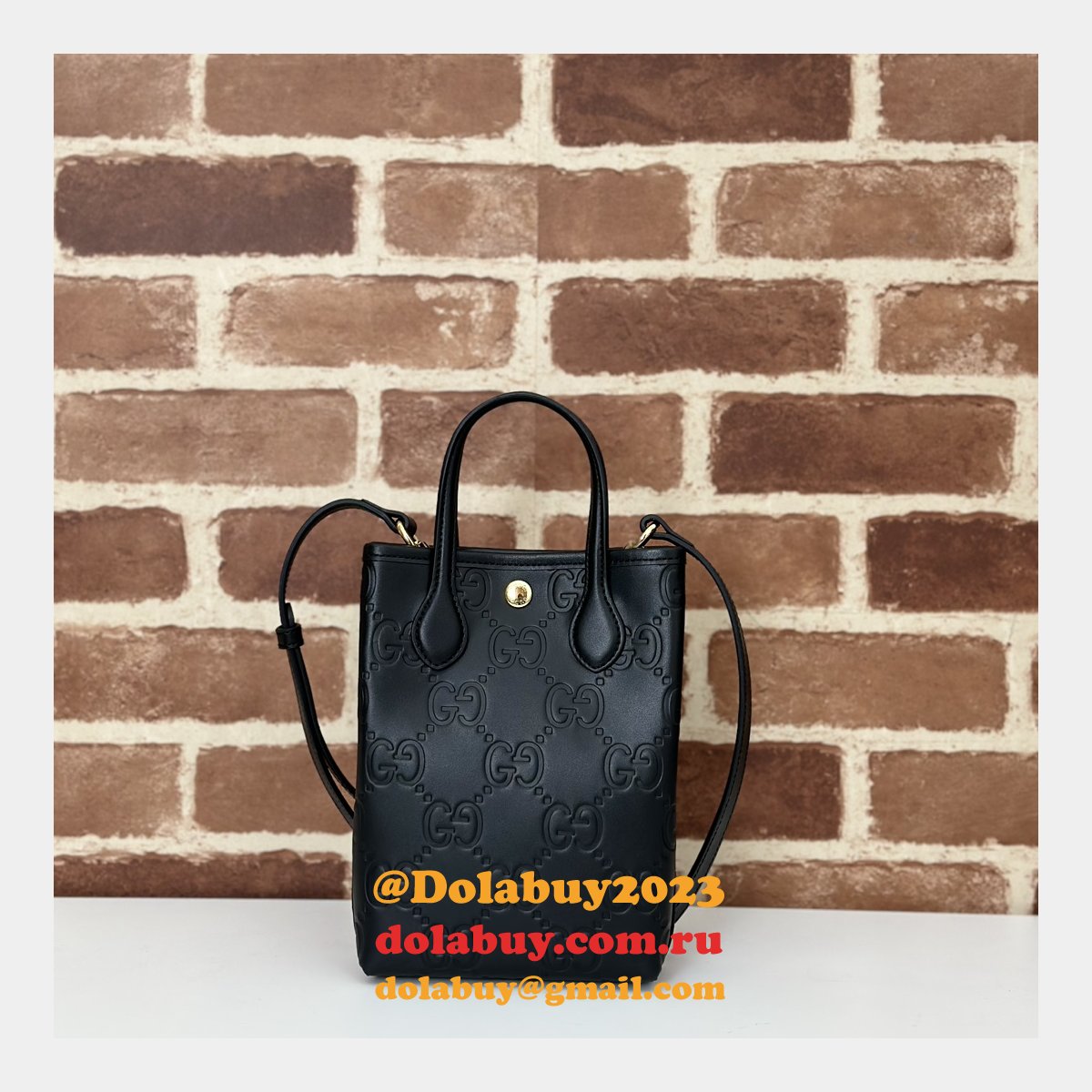 gg crossbody G*u*i 790133 black super aaa+ designer replica bags