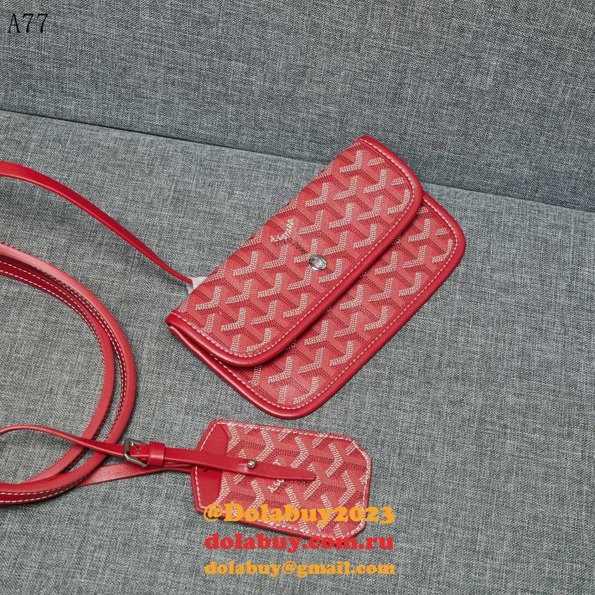 Cheap Top Quality Goyard Classic Chevron St. Louis PM Totes Red Bags
