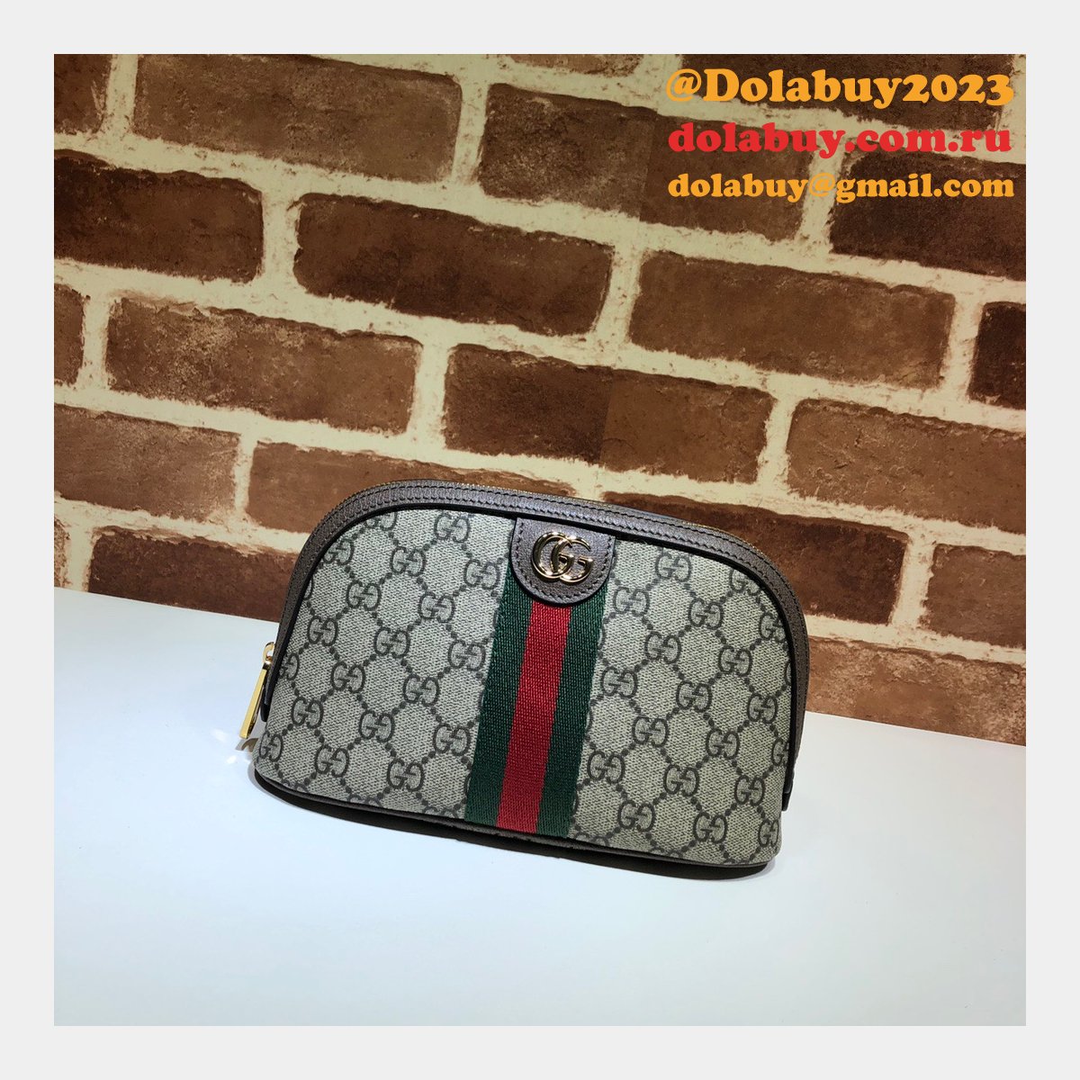 knockoff G*u*i ophidia 625551 cosmetic case 7 star gg supreme canvas