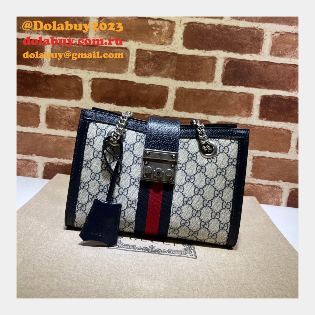 top quality G*u*i 498156 gg supreme padlock small shoulder bag