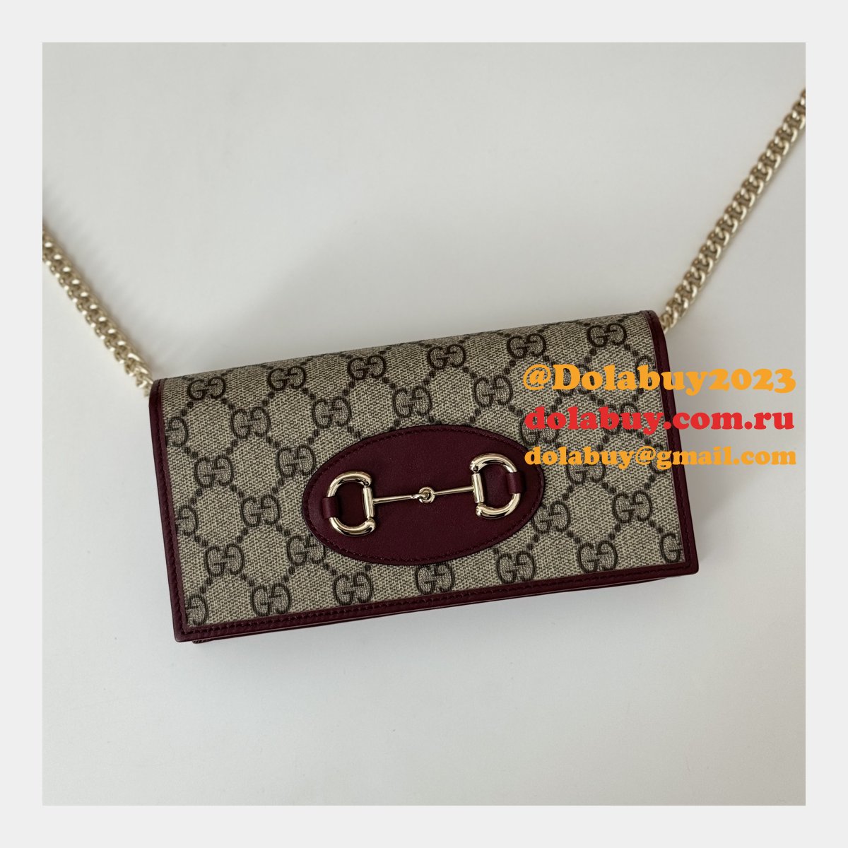 G*u*i 1:1 mirror best horsebit 1955 wallet chain 621892 bag