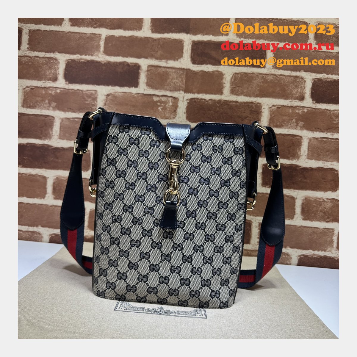 G*u*i 7 star 782911 original bucket shoulder fake bag