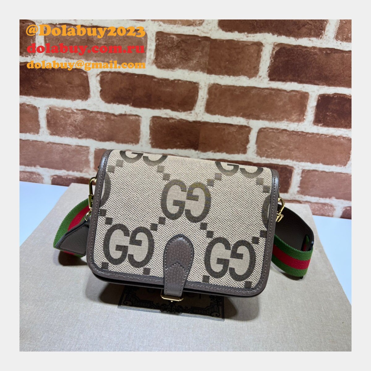 G*u*i high quality replica jumbo gg canvas shoulder 699438 bag