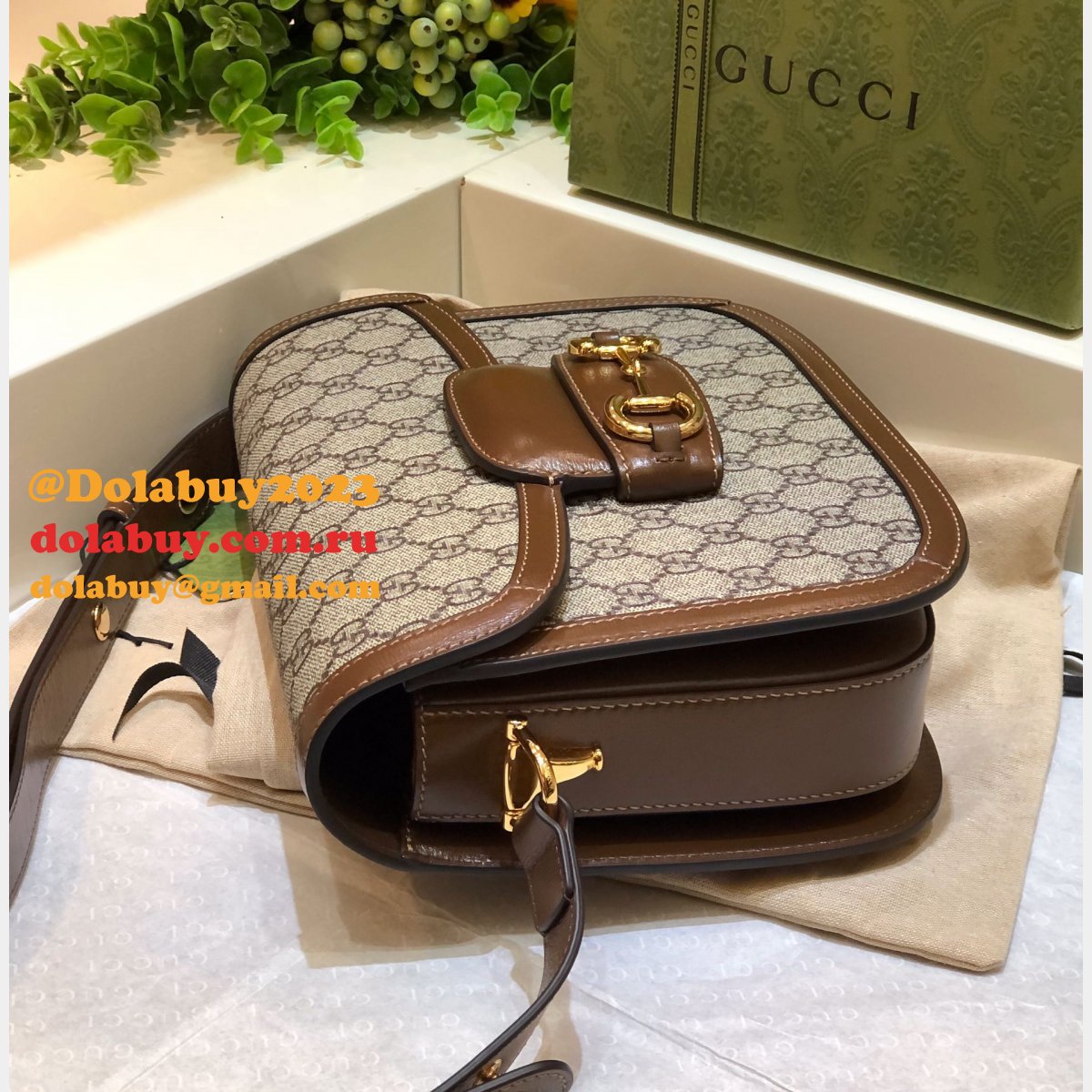G*u*i replica gg horsebit 1955 shoulder 602204 brown bag
