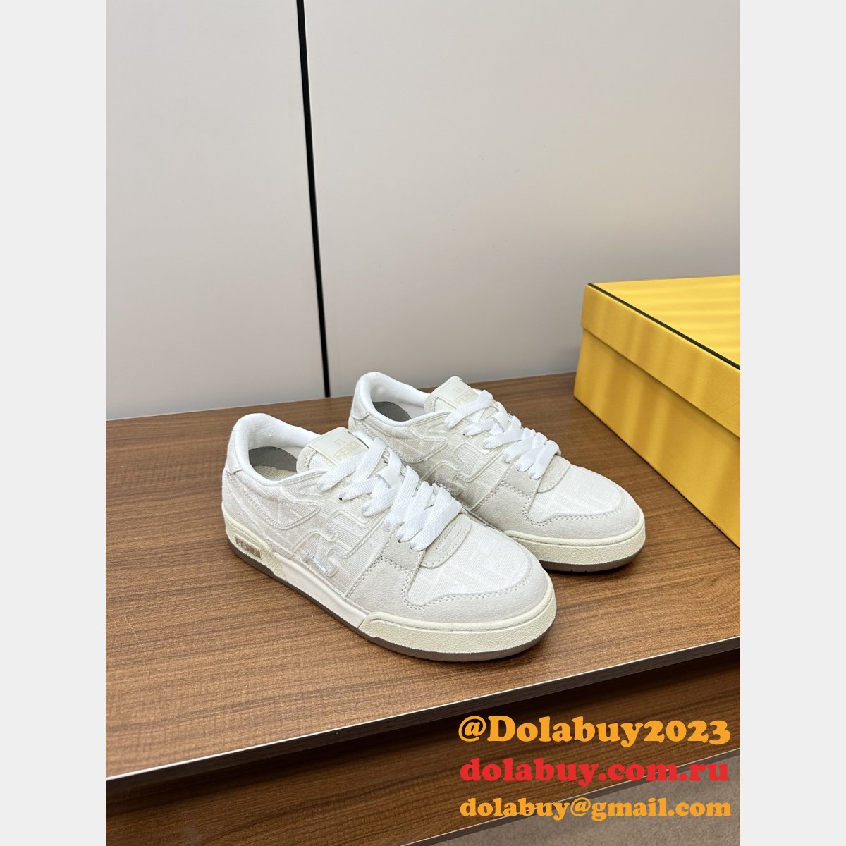 F**di match leather sneakers