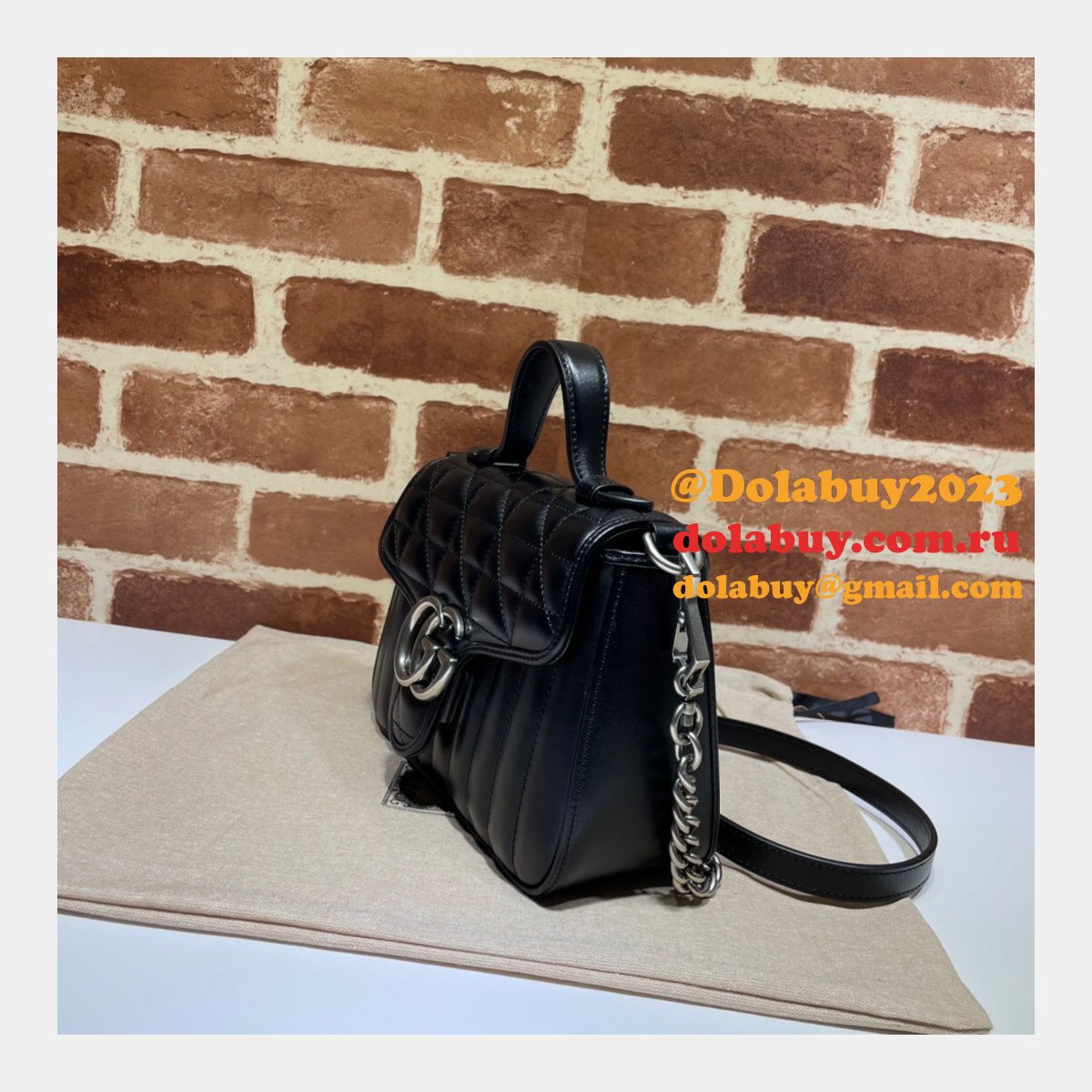 G*u*i best quality gg marmont mini top handle 583571 bag