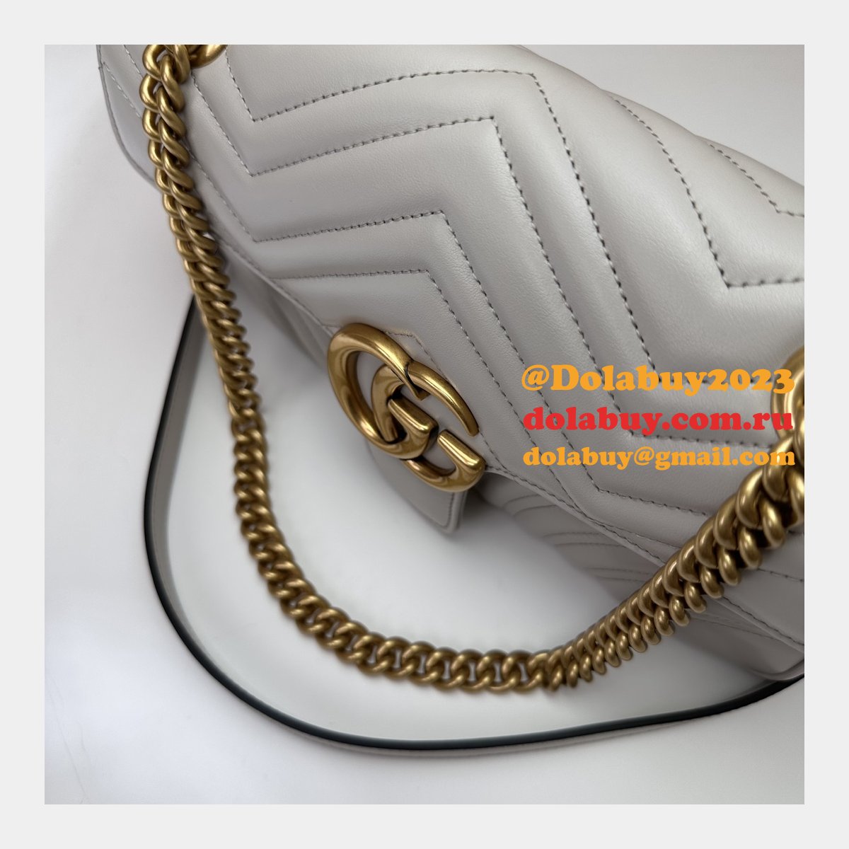 top G*u*i grey matelassé gg marmont small shoulder 443497 knockoff bag