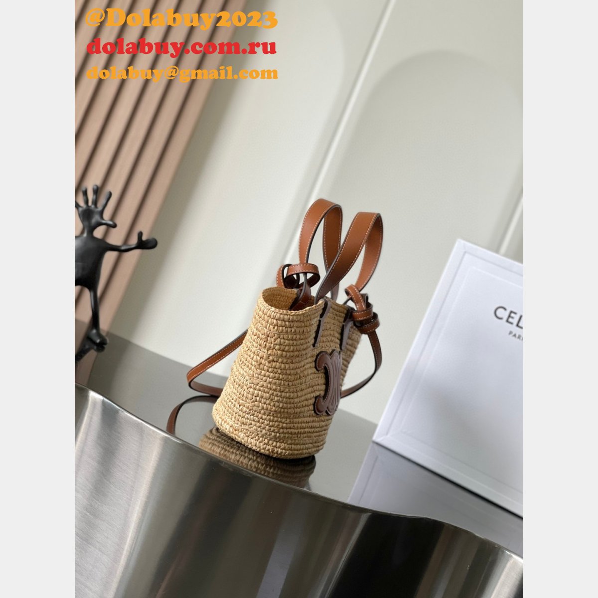 CELINE NANO SUPPLE Straw Bag