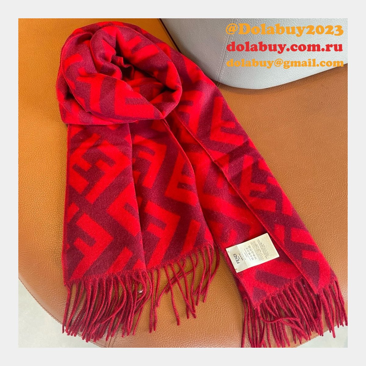 designer knockoff F**di cashmere scarf